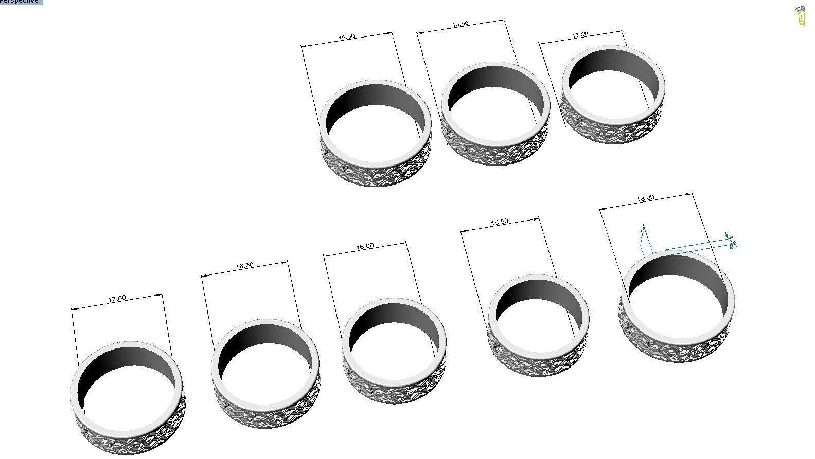 Set wedding rings  ready for 3d print 3D print model_3