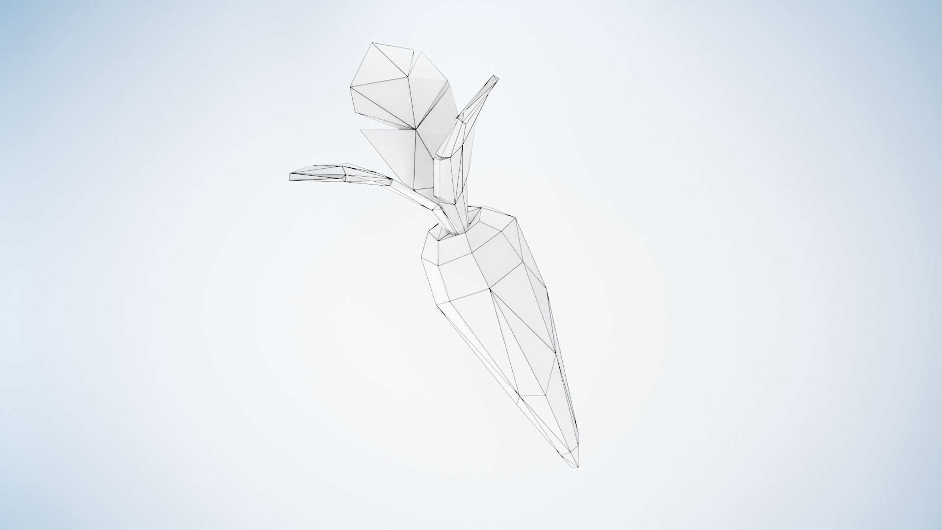 Carrot LowPoly origami Low-poly 3D model_3