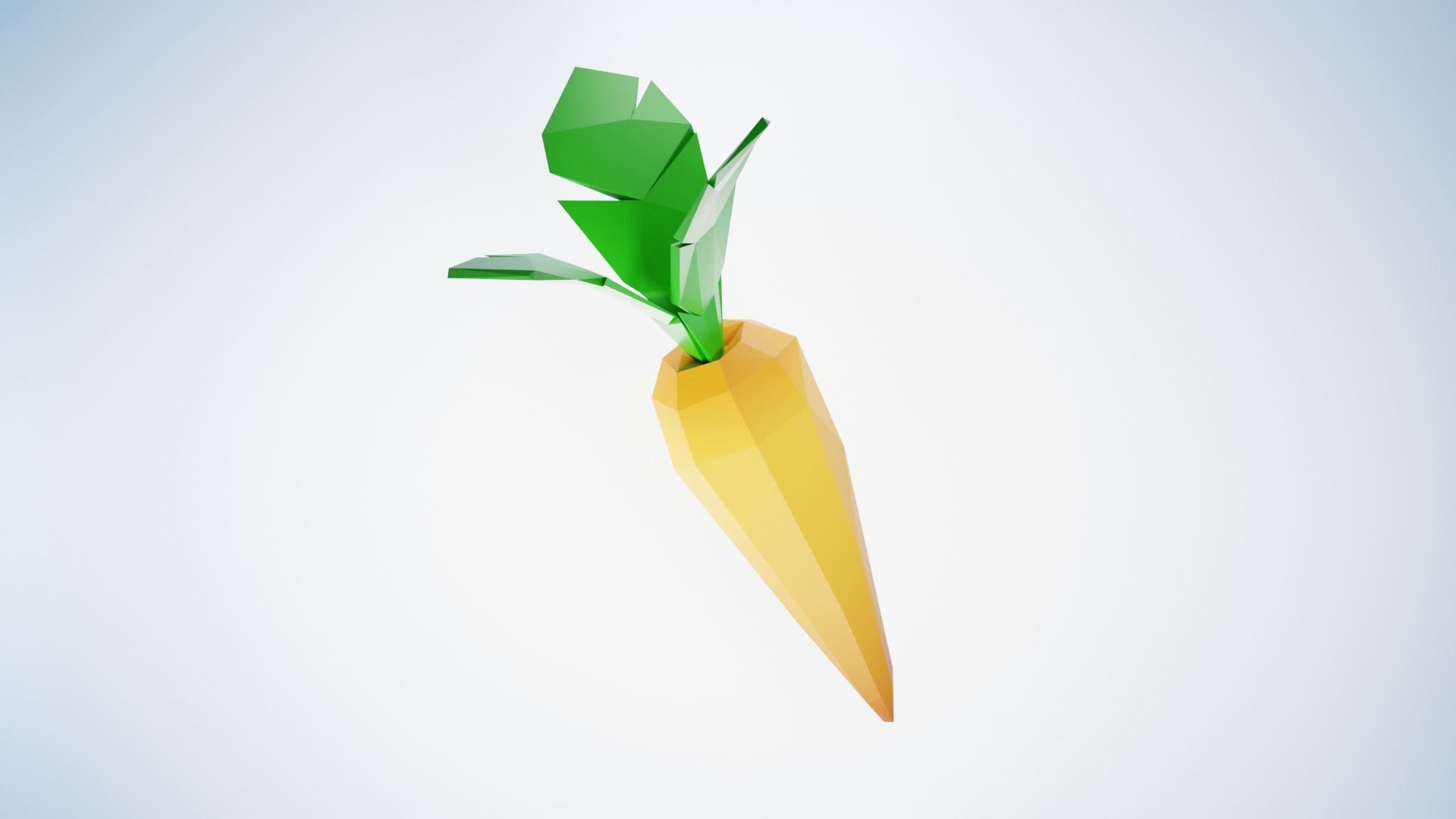 Carrot LowPoly origami Low-poly 3D model_2