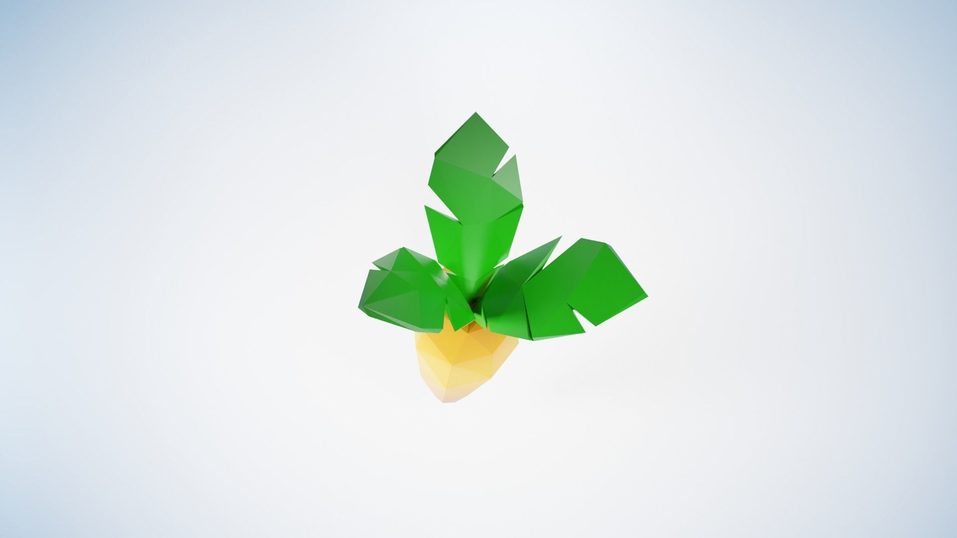 Carrot LowPoly origami Low-poly 3D model_1