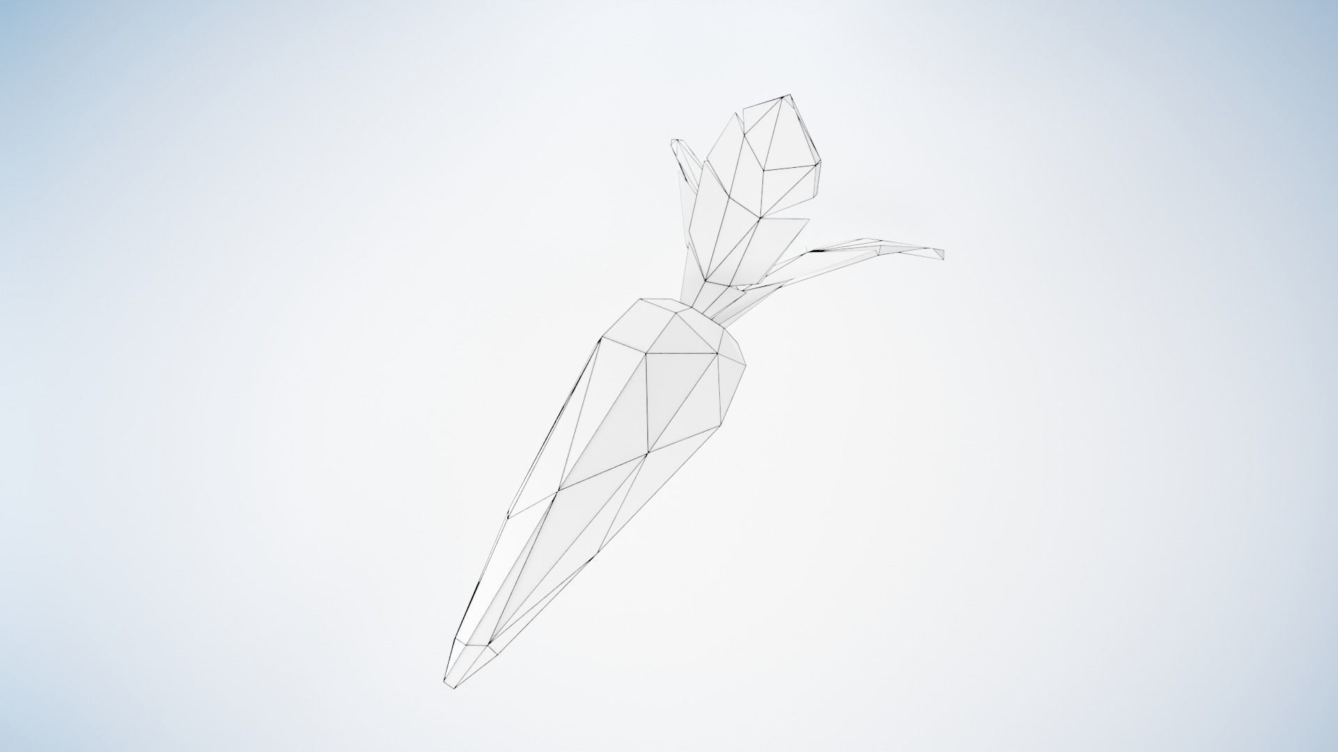 Carrot LowPoly origami Low-poly 3D model_5