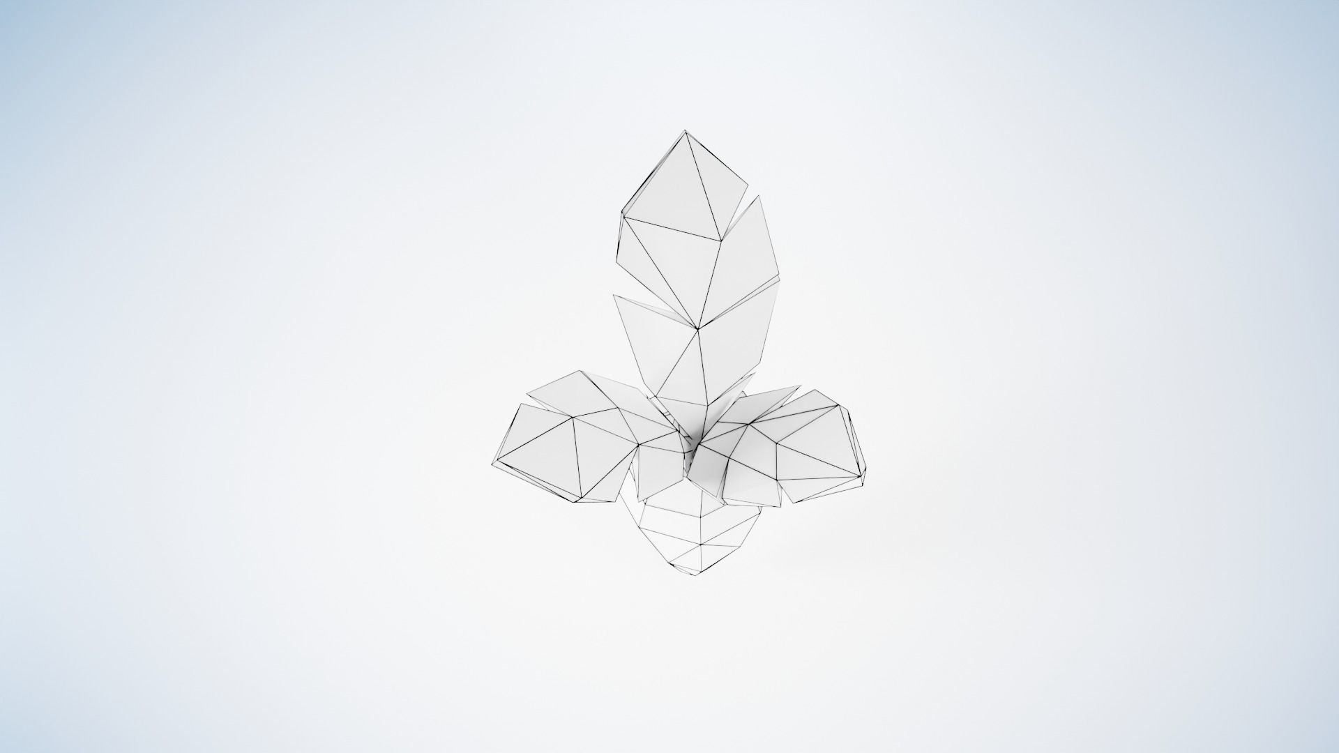 Carrot LowPoly origami Low-poly 3D model_4