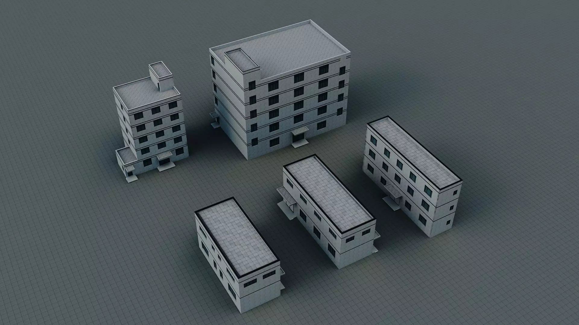 Building-Low set of buildings 3D model