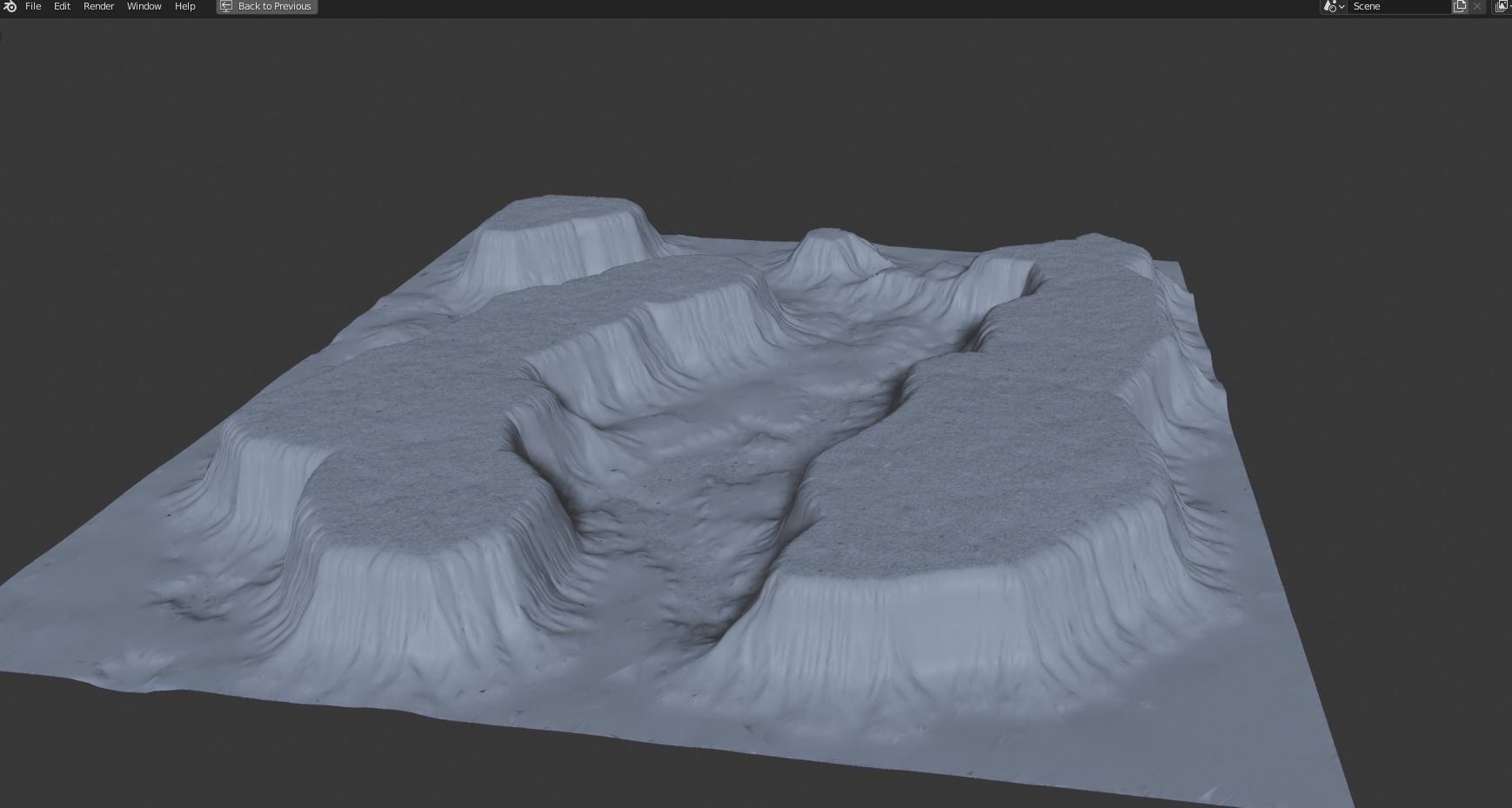 Plateau Terrain Mesh Free 3D model_1