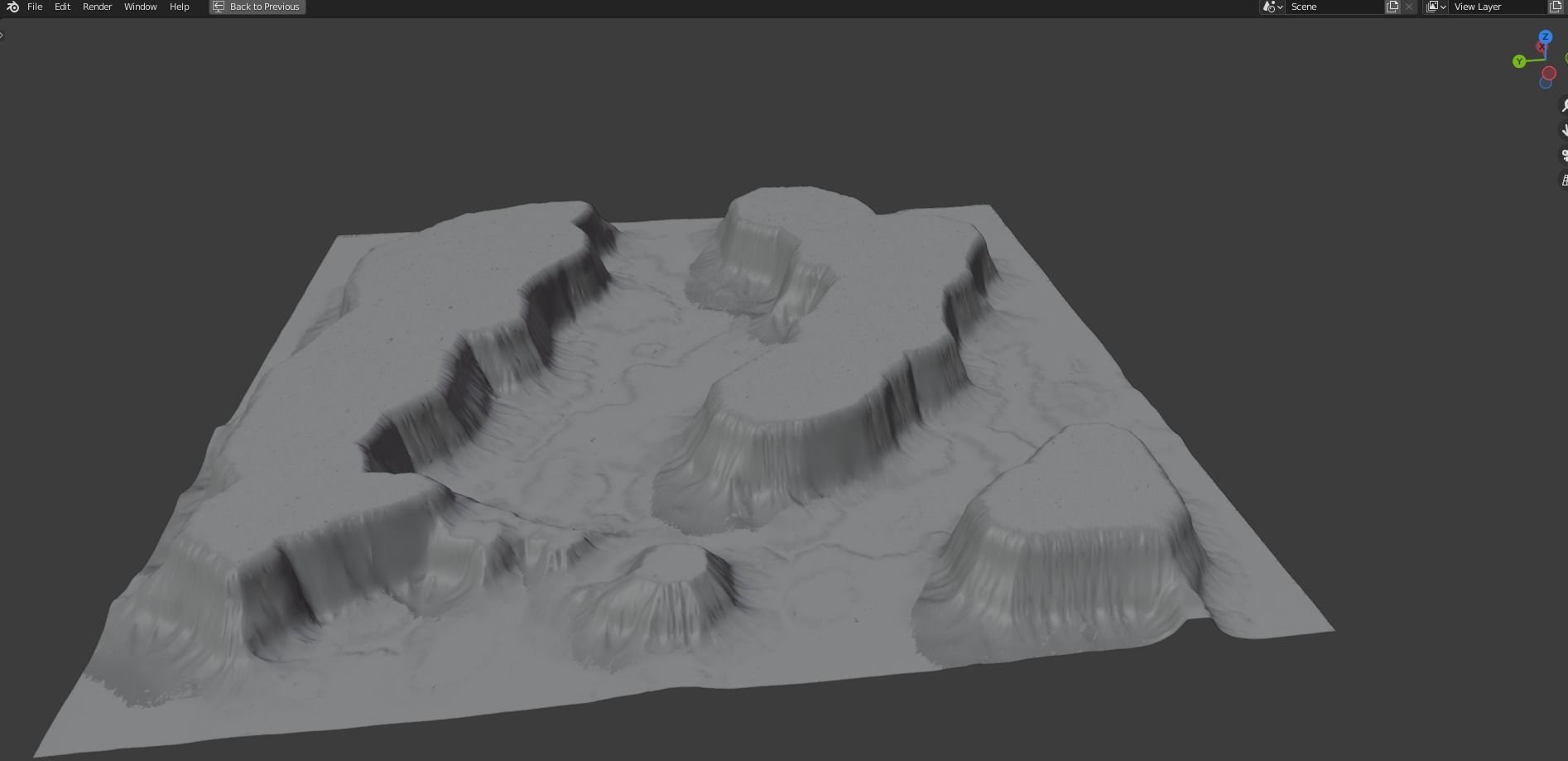 Plateau Terrain Mesh Free 3D model_8