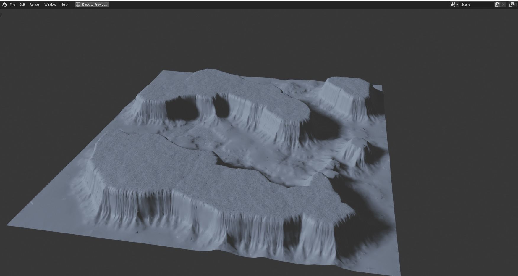 Plateau Terrain Mesh Free 3D model_2
