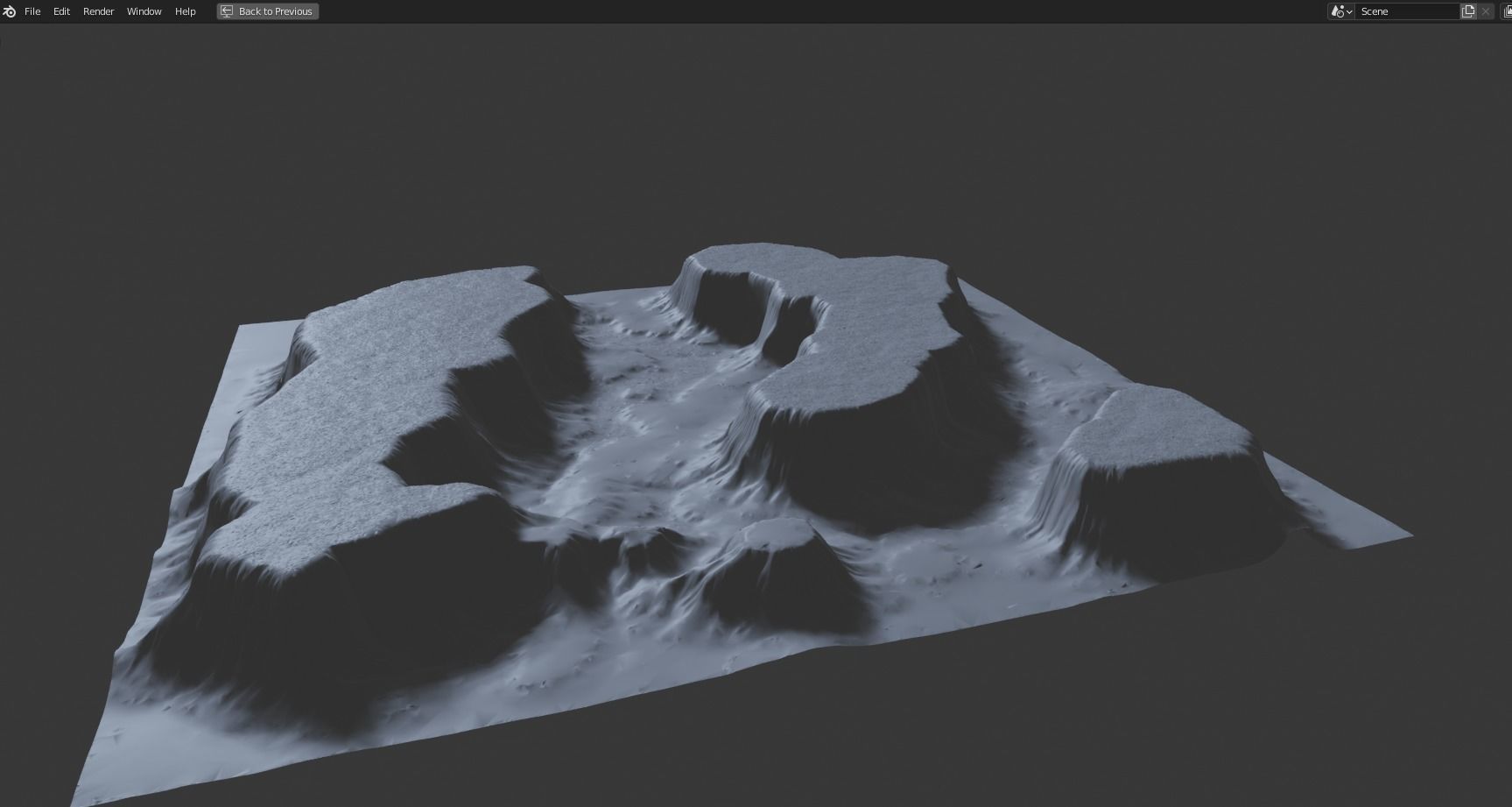 Plateau Terrain Mesh Free 3D model_3