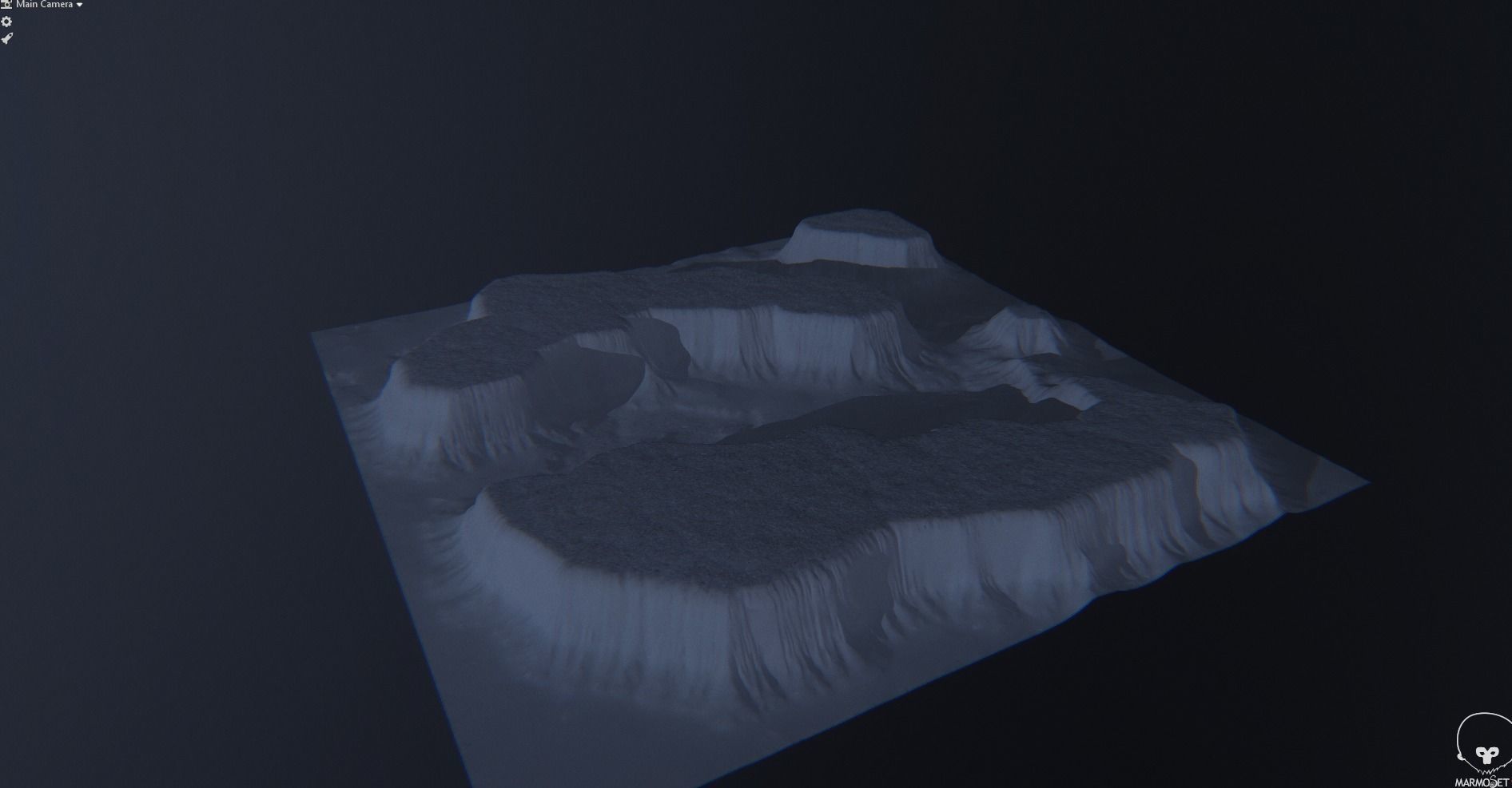 Plateau Terrain Mesh Free 3D model_4