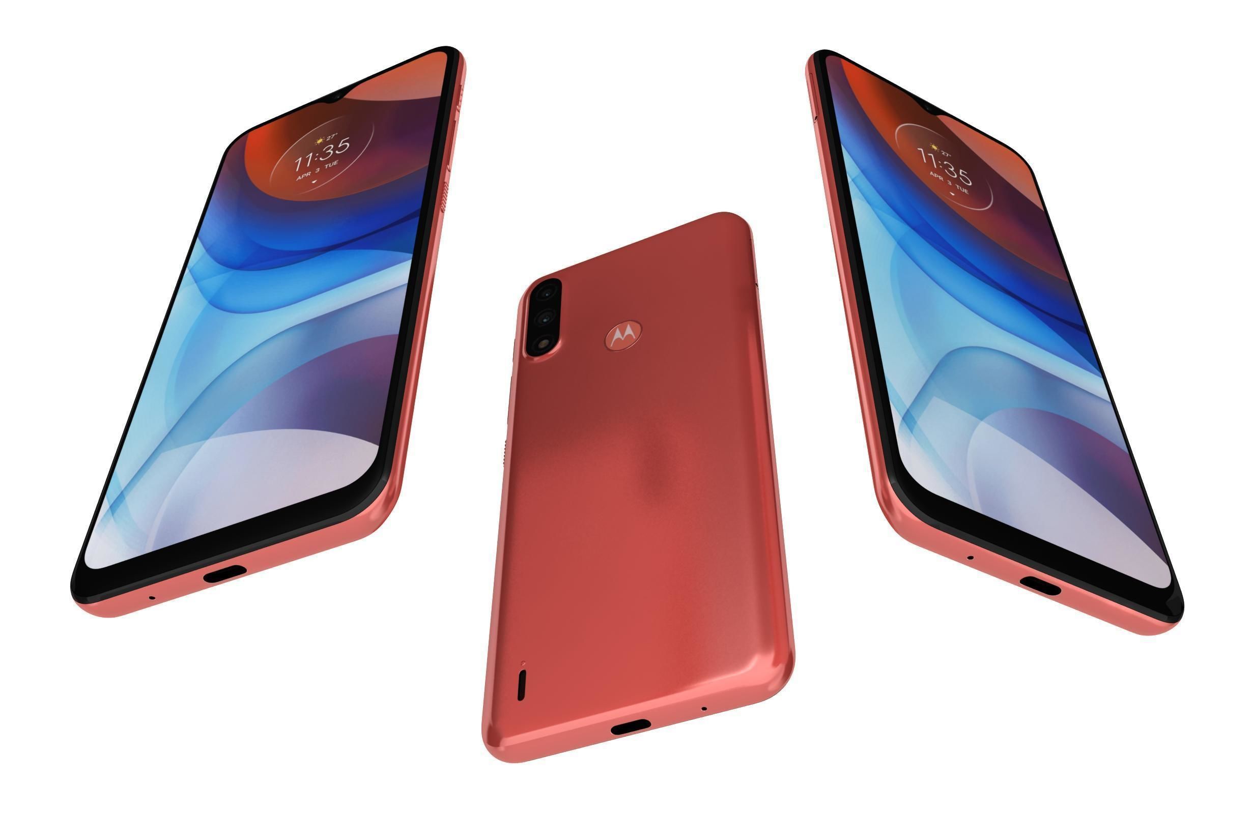 Motorola Moto E7i Power Coral Red 3D model_2
