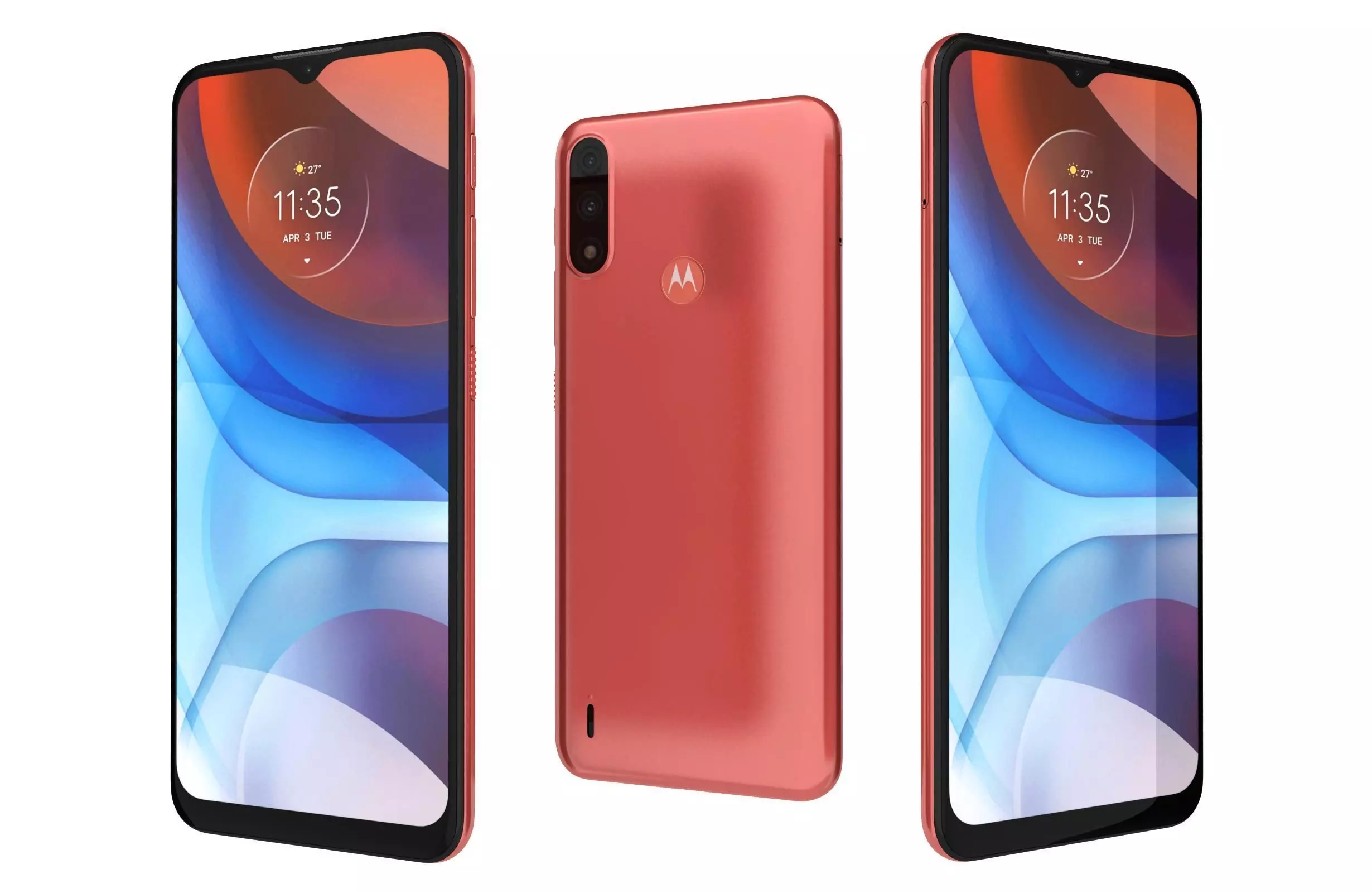 Motorola Moto E7i Power Coral Red 3D model_0