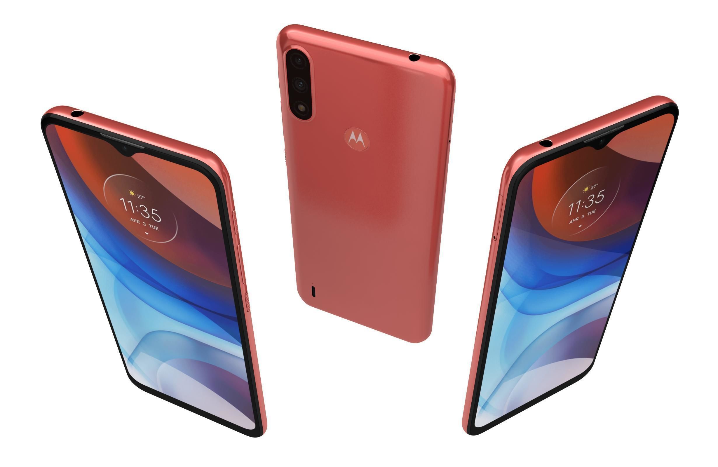 Motorola Moto E7i Power Coral Red 3D model_1
