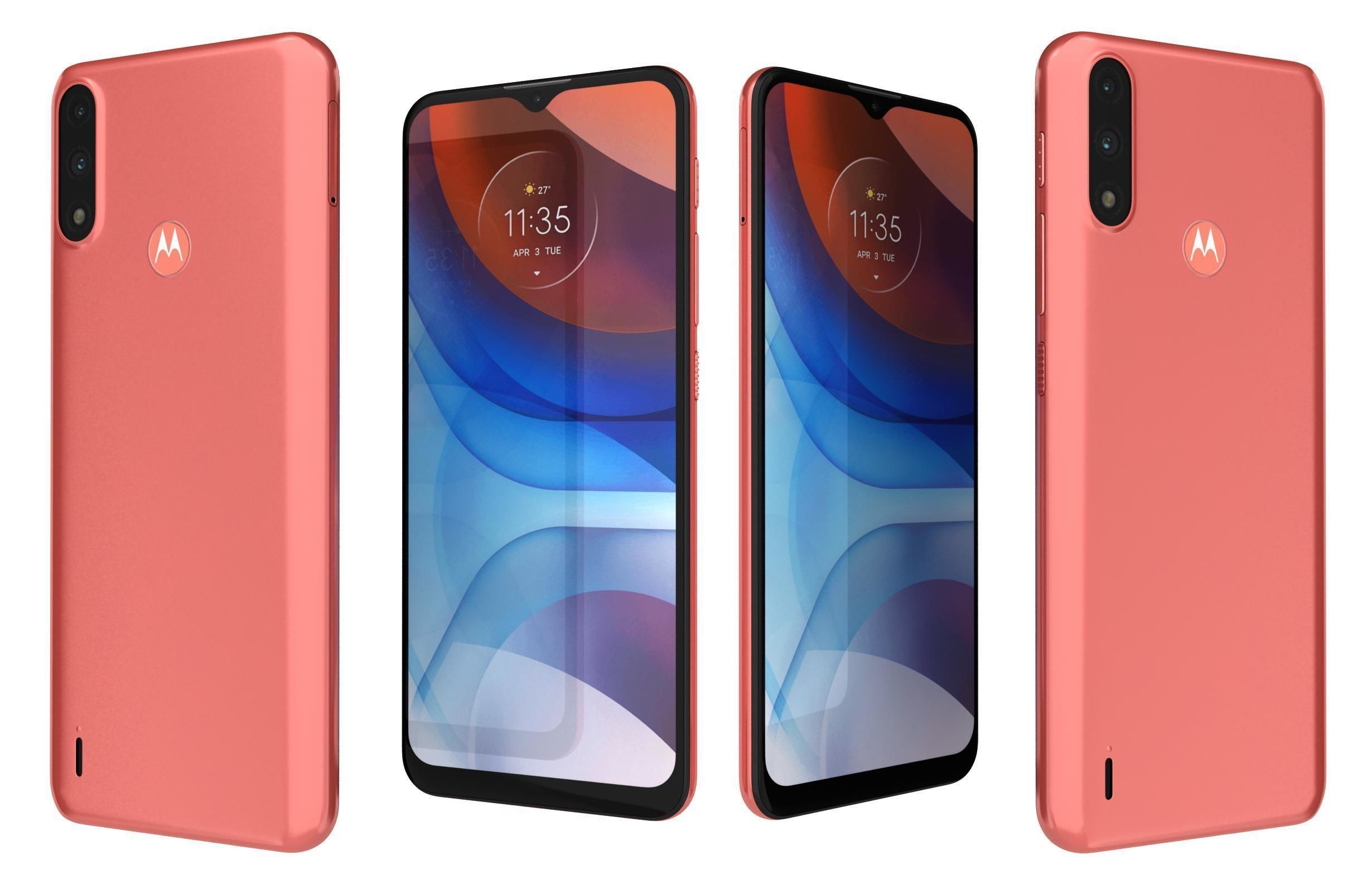 Motorola Moto E7i Power Coral Red 3D model_3