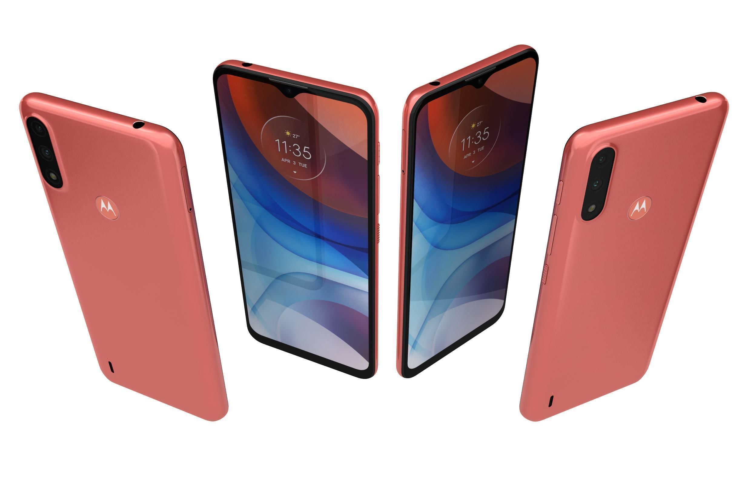 Motorola Moto E7i Power Coral Red 3D model_4
