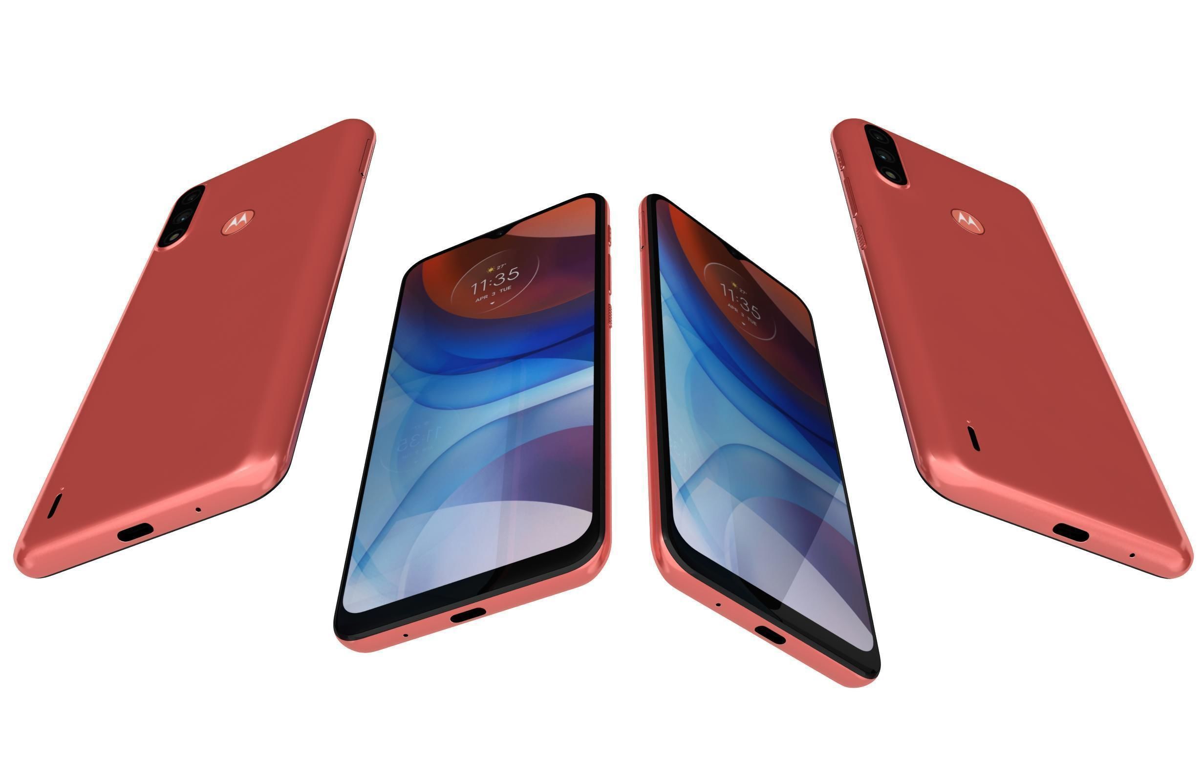 Motorola Moto E7i Power Coral Red 3D model_5