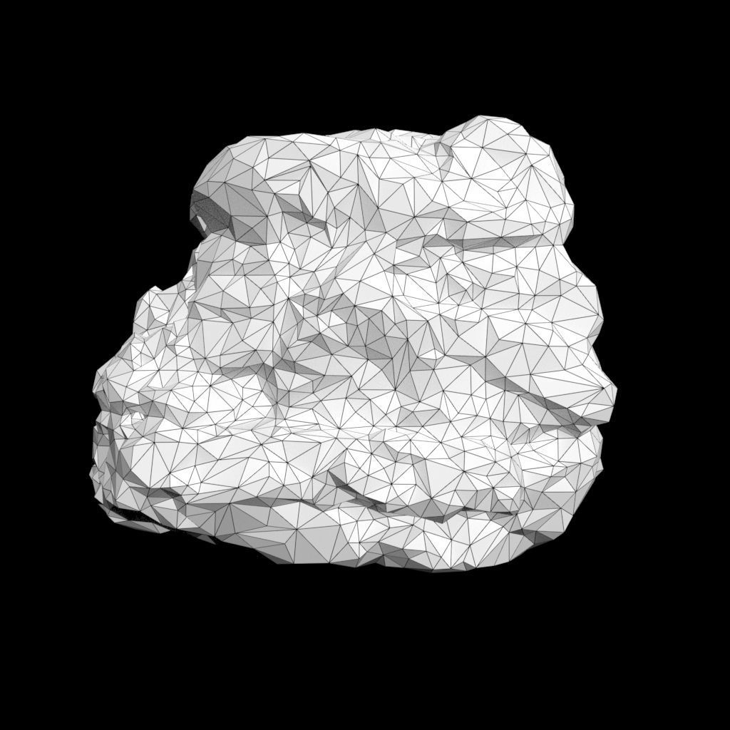 Low poly Black Mossy Lava Modular Rock 210720 Low-poly 3D model_16