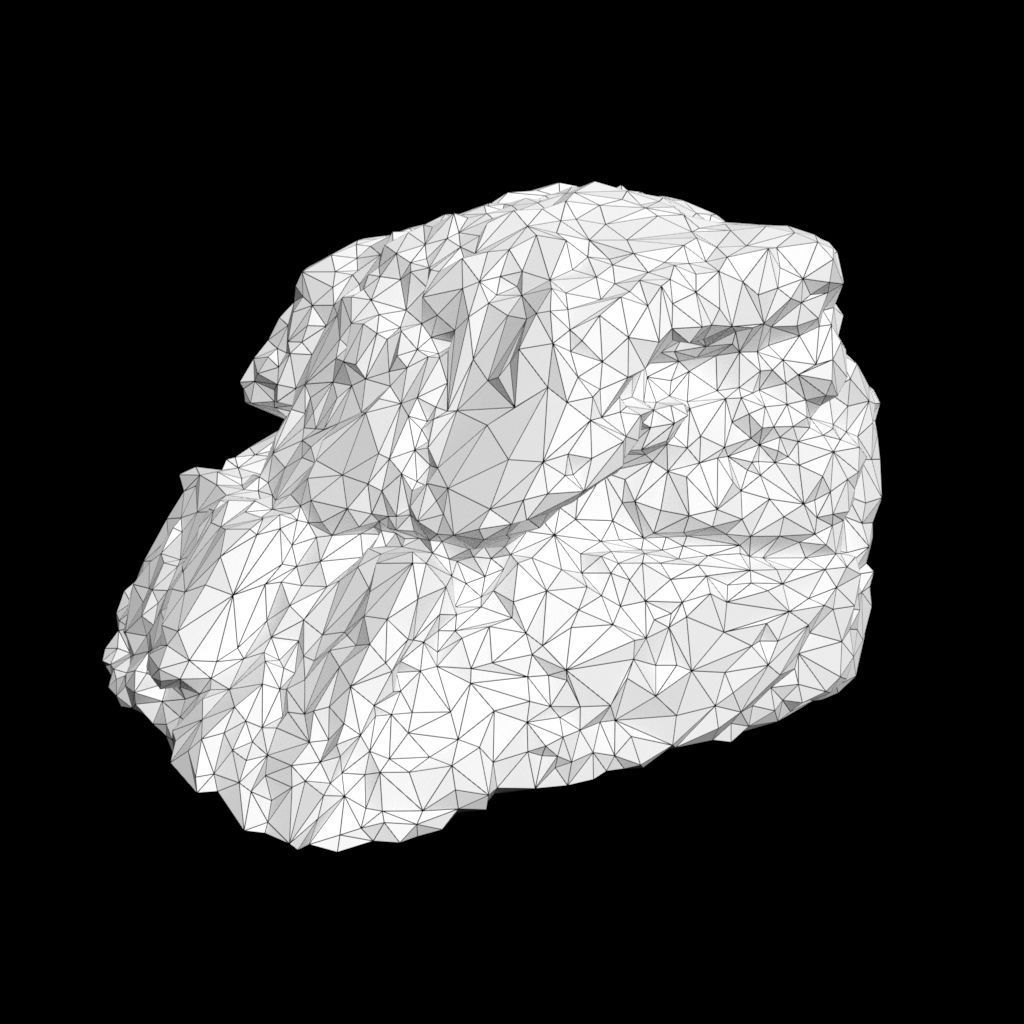 Low poly Black Mossy Lava Modular Rock 210720 Low-poly 3D model_40