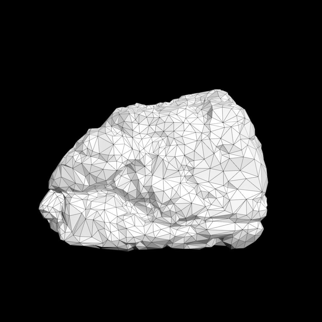 Low poly Black Mossy Lava Modular Rock 210720 Low-poly 3D model_12