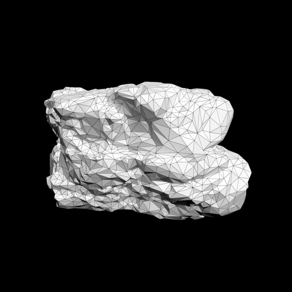 Low poly Black Mossy Lava Modular Rock 210720 Low-poly 3D model_36