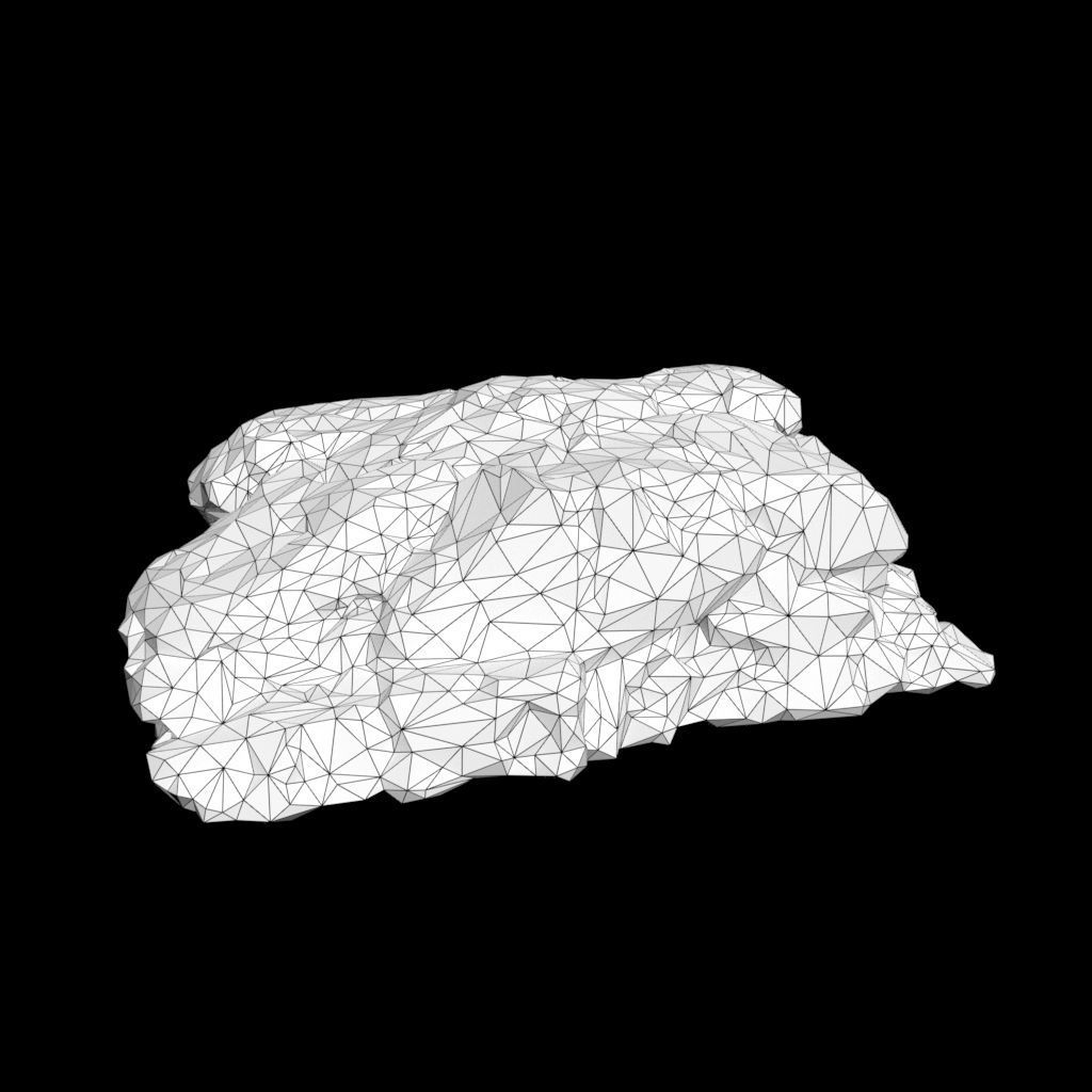 Low poly Black Mossy Lava Modular Rock 210720 Low-poly 3D model_28