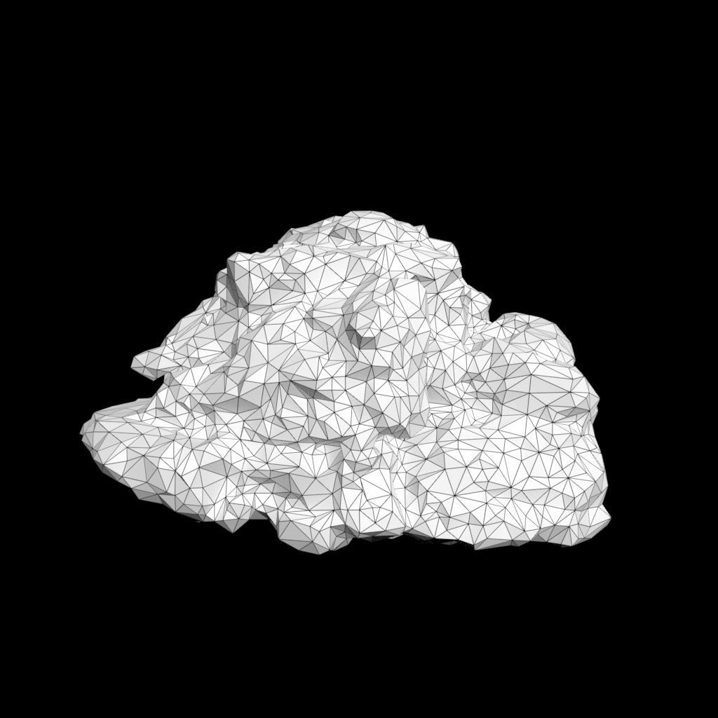 Low poly Black Mossy Lava Modular Rock 210720 Low-poly 3D model_4