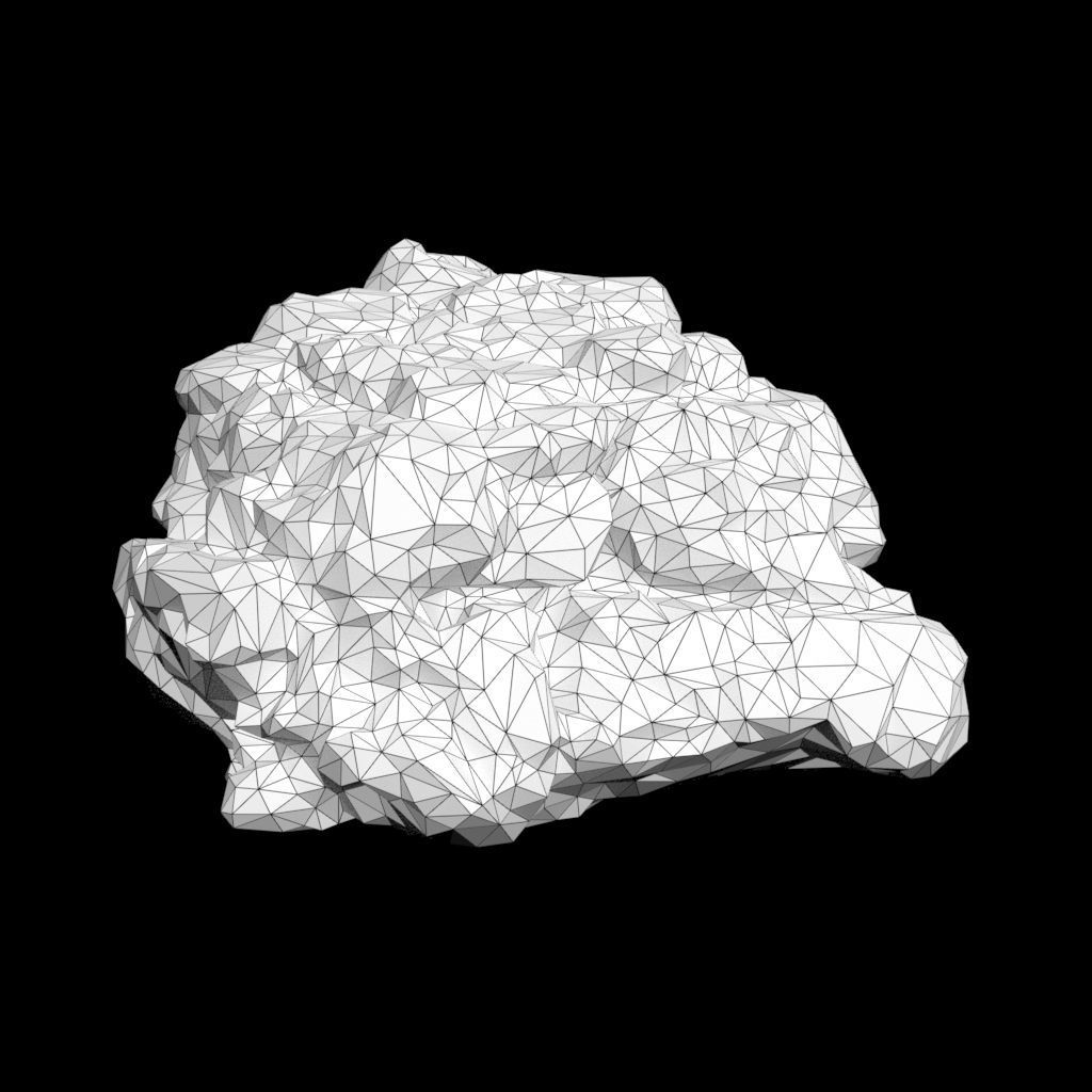 Low poly Black Mossy Lava Modular Rock 210720 Low-poly 3D model_24
