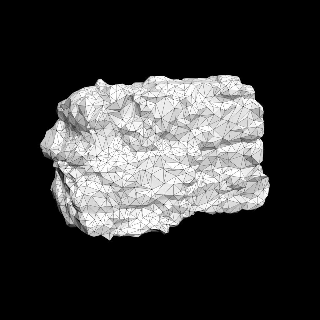 Low poly Black Mossy Lava Modular Rock 210720 Low-poly 3D model_32