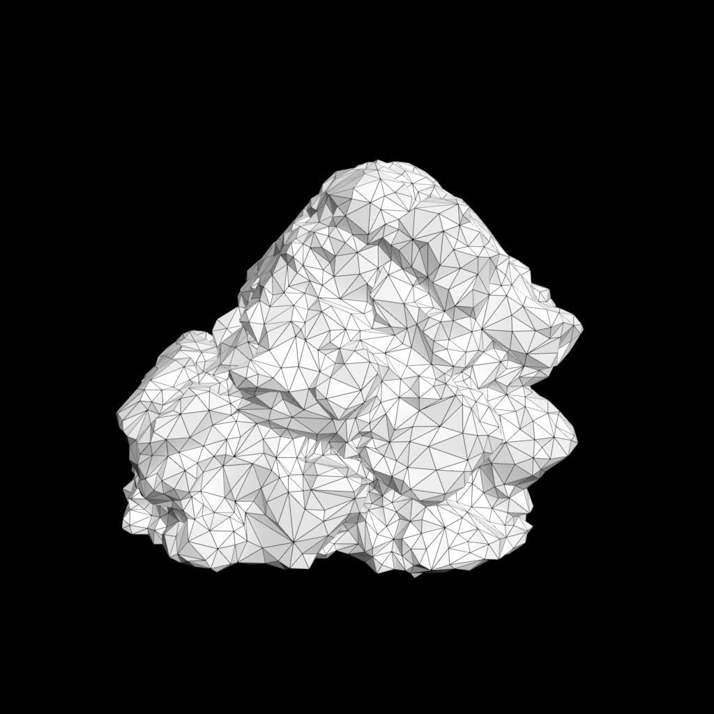 Low poly Black Mossy Lava Modular Rock 210720 Low-poly 3D model_20