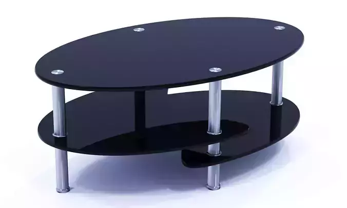 black painting glass coffee table 