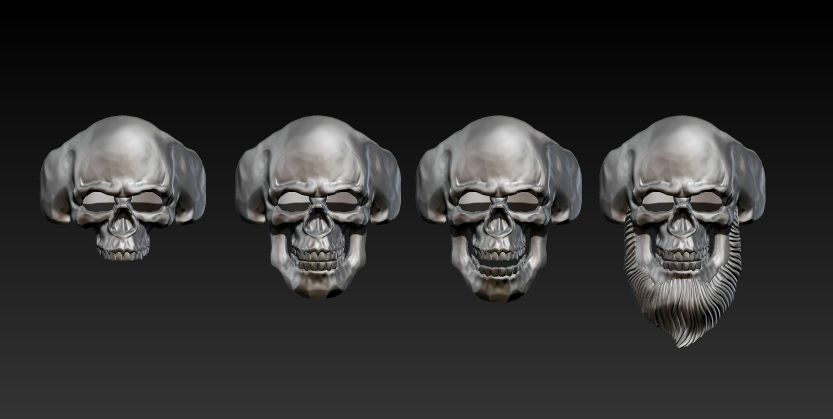 Skull ring 3D print model_1