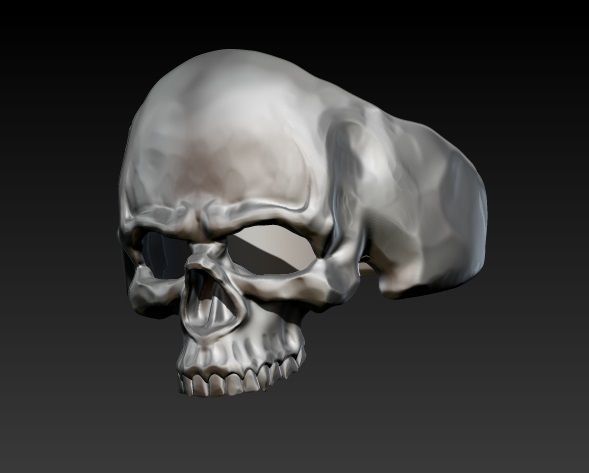 Skull ring 3D print model_4