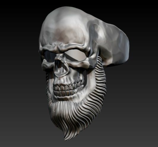 Skull ring 3D print model_2