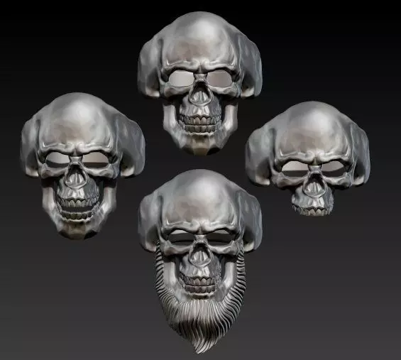 Skull ring 3D print model_0