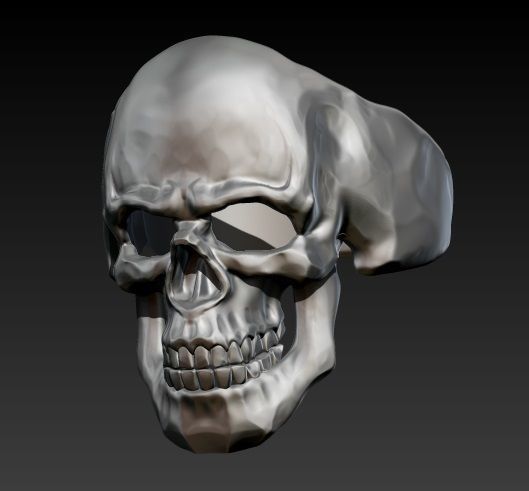 Skull ring 3D print model_3