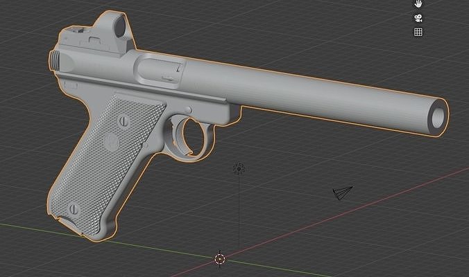 Ruger MK IV with Integral Suppressor Free low-poly 3D model