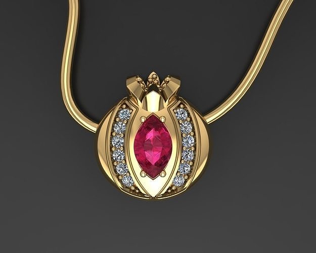 Pomegranate pendant 3D print model