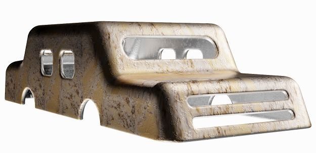 Muddy Rusted Car Body 3D model_1