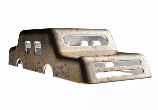 Muddy Rusted Car Body 3D model_0