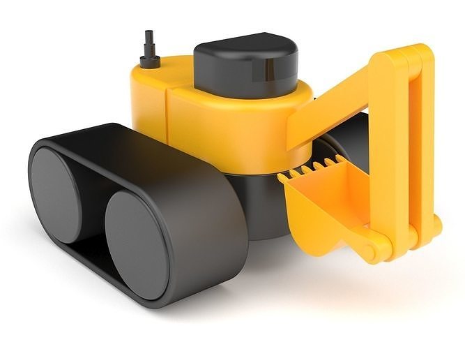 Plastic toy excavator 3D model