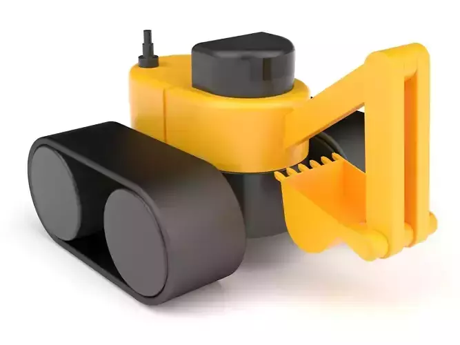 Plastic toy excavator 3D model