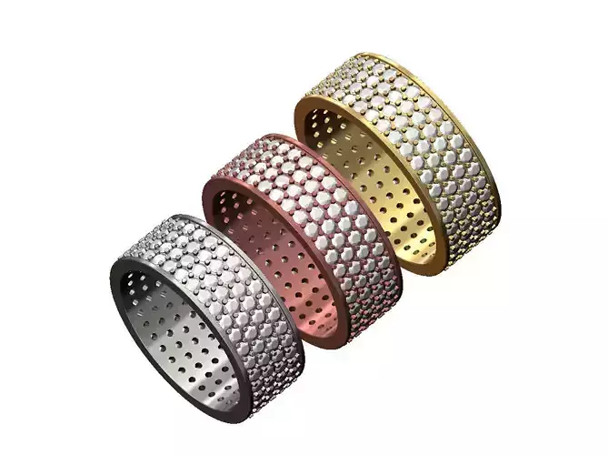 4 row diamond eternity band US sizes 6 7 8