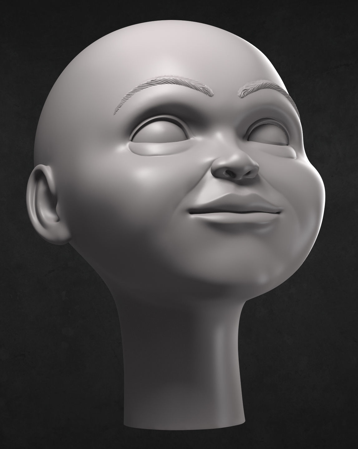 Buddi Doll Head 3D print model_4