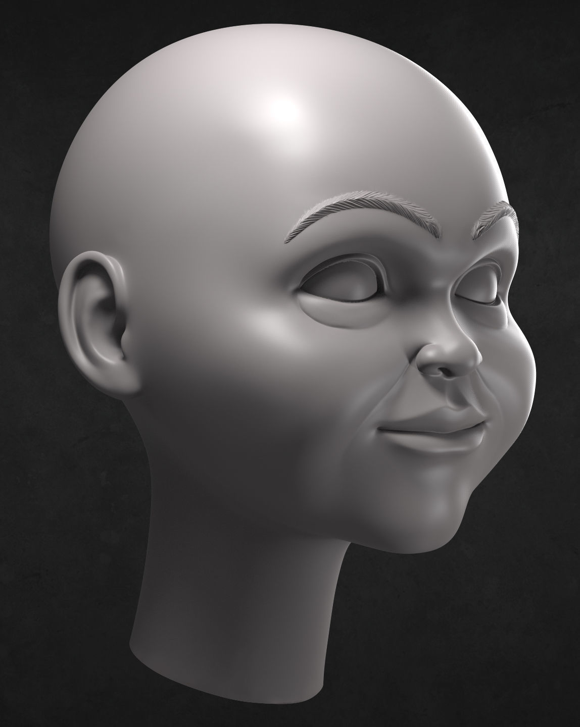 Buddi Doll Head 3D print model_6