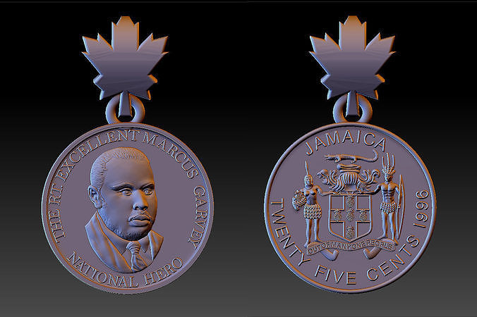 Jamaica America Garveyite National hero gold pendant  3D print model