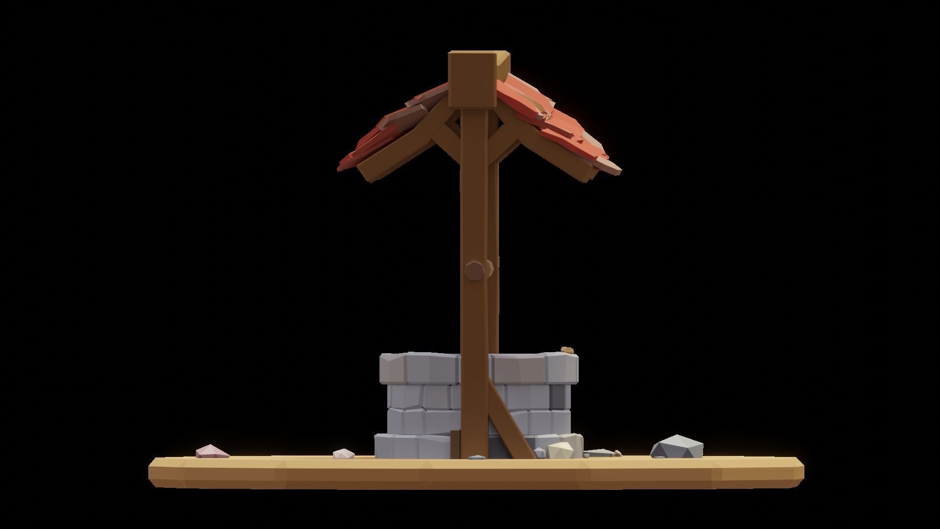 Low Poly Well water Free 3D model_3