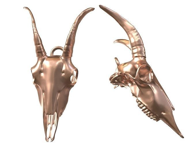 Cranium Charm Goat Bronze 3D print model