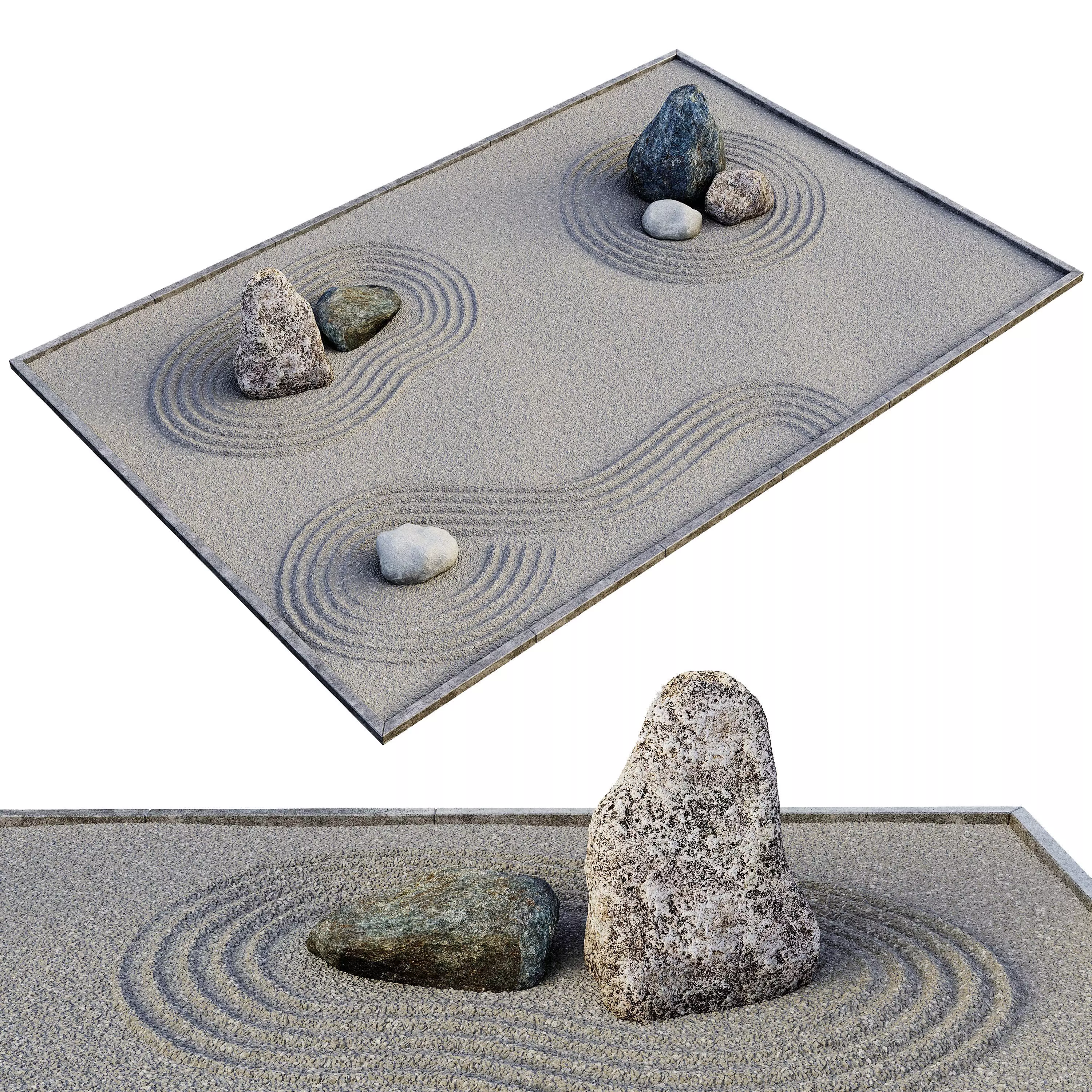 Rock garden 3D model_0