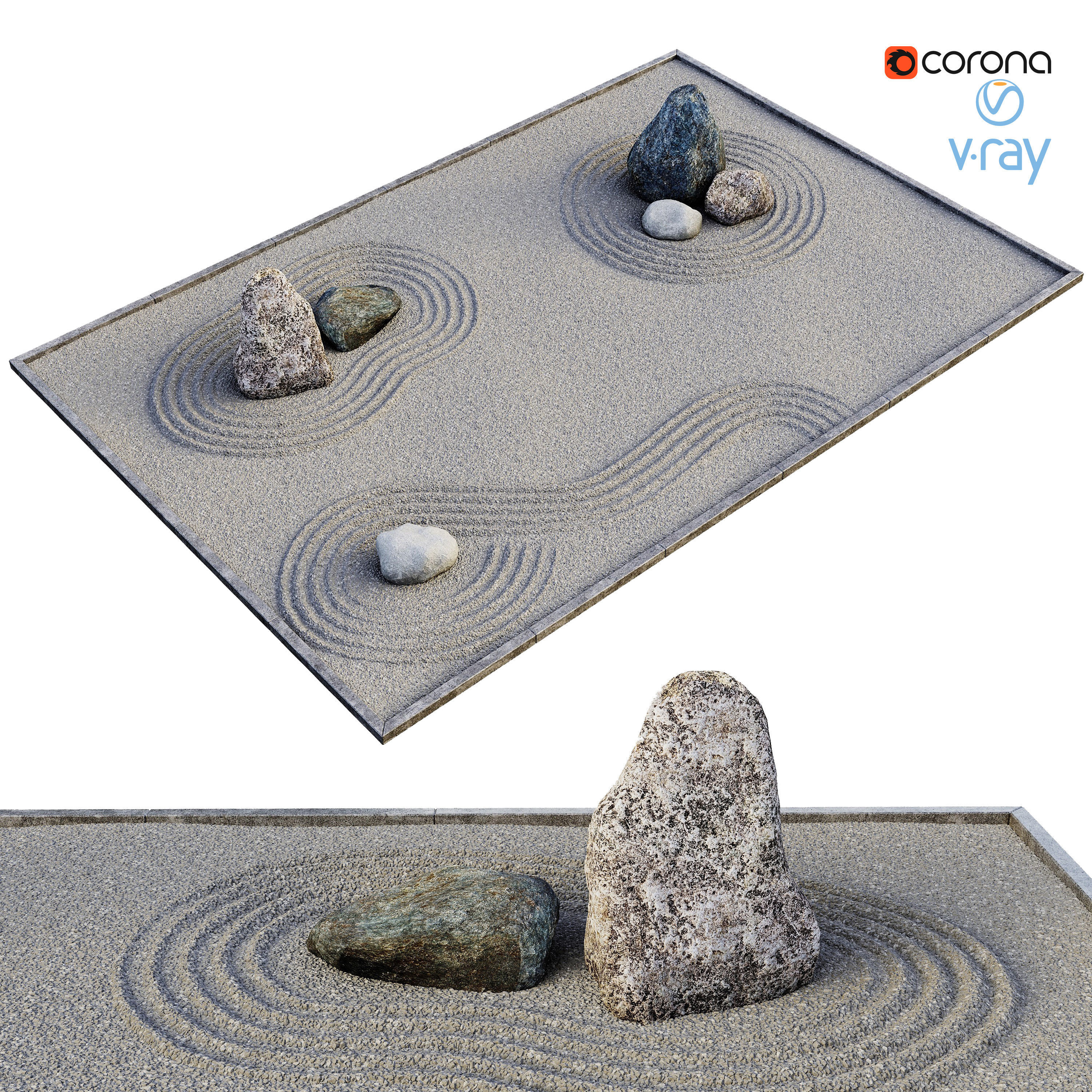 Rock garden 3D model_5