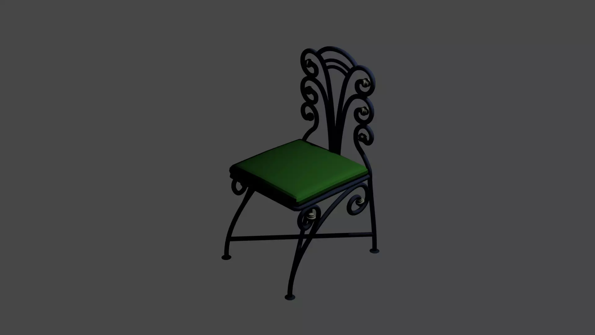 Chair with cushion 3D model_0