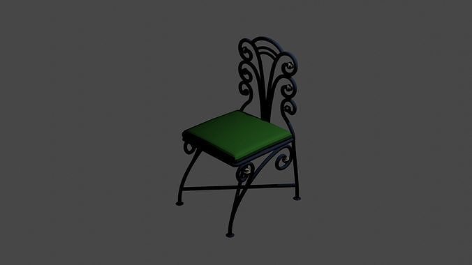 Chair with cushion 3D model