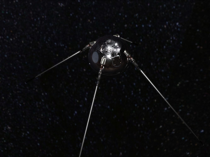 Sputnik 1 inspired artificial space satellite 3D model
